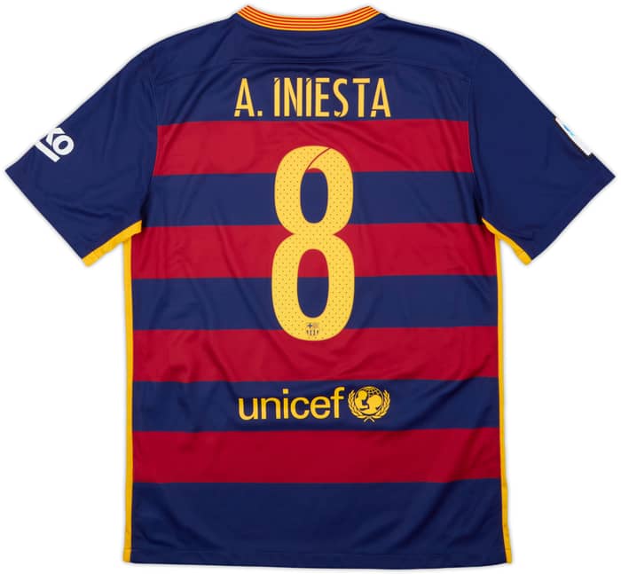 2015-16 Barcelona Home Shirt A.Iniesta #8 - 9/10 - (M)