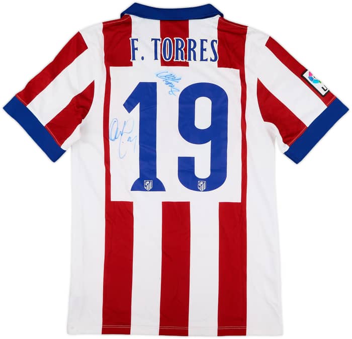 2014-15 Atletico Madrid Signed Home Shirt Torres #19 - 6/10 - (S)