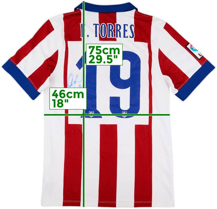 2014-15 Atletico Madrid Signed Home Shirt Torres #19 - 6/10 - (S)