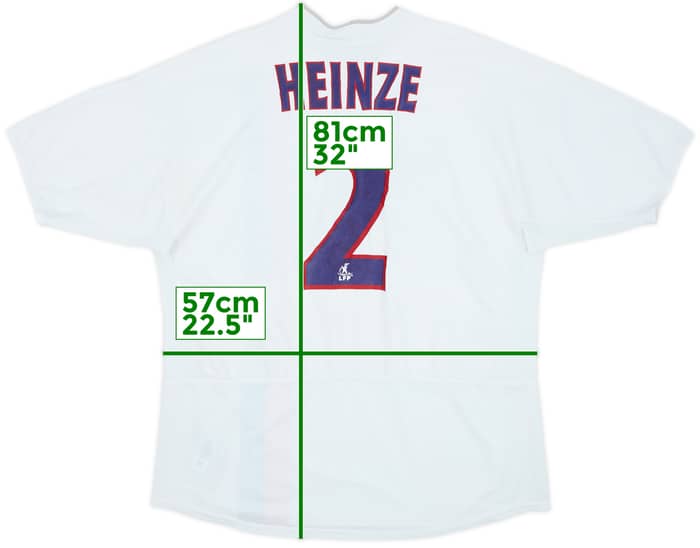 2002-03 Paris Saint-Germain Away Shirt Heinze #2 - 5/10 - (XL)