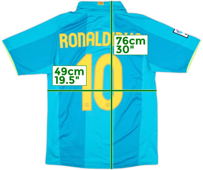 2007-09 Barcelona Away Shirt Ronaldinho #10 - 9/10 - (S)