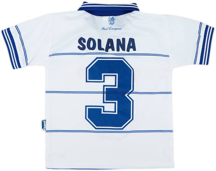 1999-01 Real Zaragoza Home Shirt Solana #3 - 7/10 - (M.Boys)