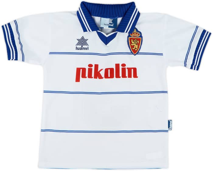 1999-01 Real Zaragoza Home Shirt Solana #3 - 7/10 - (M.Boys)