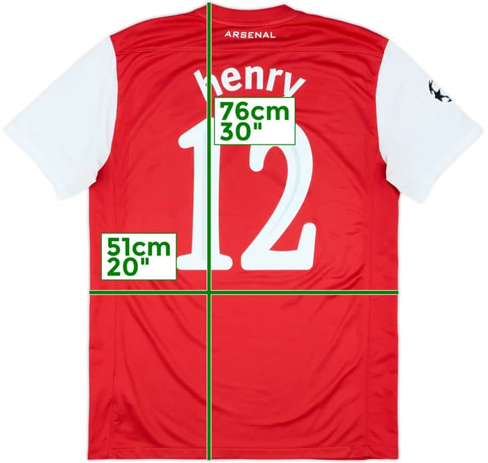 2011-12 Arsenal Home Shirt Henry #12 - 5/10 - (M)