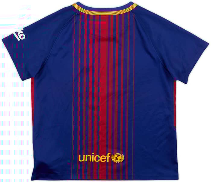 2017-18 Barcelona Home Shirt - 8/10 - (7-8 Years)