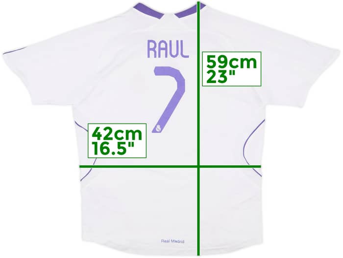 2007-08 Real Madrid Home Shirt Raul #7 - 7/10 - (S.Boys)