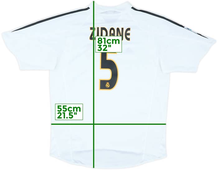 2004-05 Real Madrid Home Shirt Zidane #5 - 10/10 - (L)