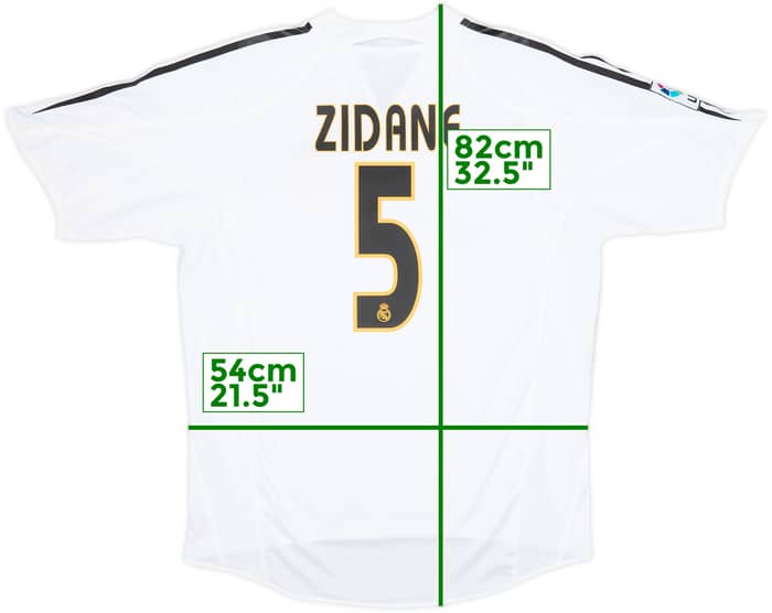 2004-05 Real Madrid Home Shirt Zidane #5 - 9/10 - (L)
