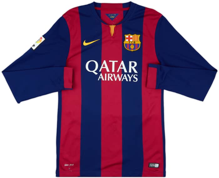 2014-15 Barcelona Home L/S Shirt Messi #10 - 7/10 - (S)