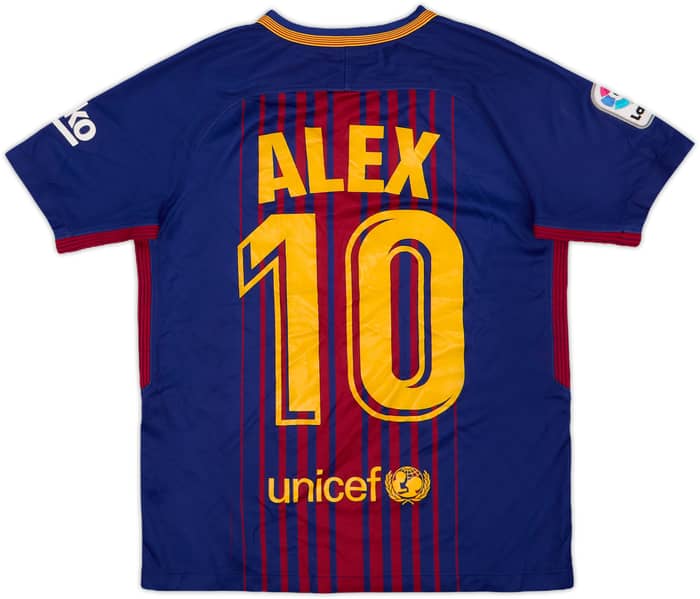 2017-18 Barcelona Home Shirt Alex #10 - 7/10 - (M.Boys)