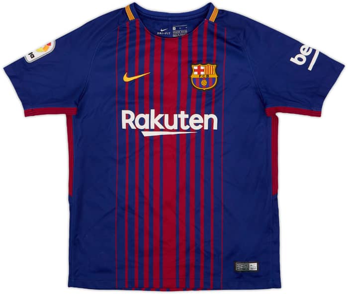 2017-18 Barcelona Home Shirt Alex #10 - 7/10 - (M.Boys)