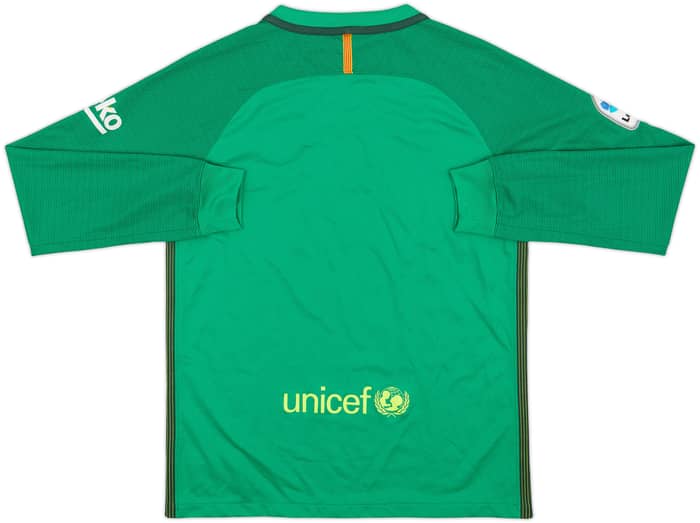 2016-17 Barcelona GK Shirt - 8/10 - (L.Boys)