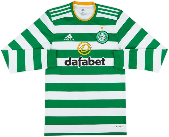 2020-21 Celtic Home L/S Shirt - 7/10 - (XS)