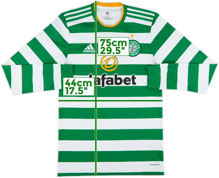2020-21 Celtic Home L/S Shirt - 7/10 - (XS)