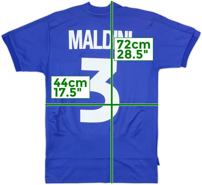 1998-99 Italy Home Shirt Maldini #3 - 8/10 - (XL.Boys)