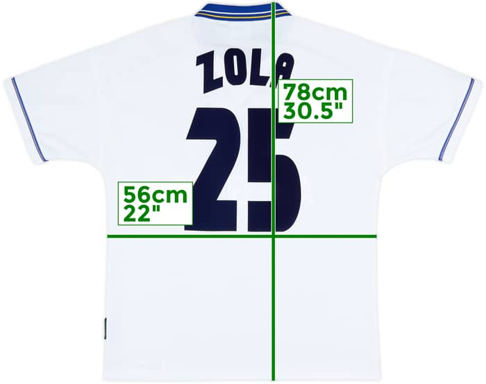 1998-00 Chelsea Away Shirt Zola #25 - 8/10 - (L)