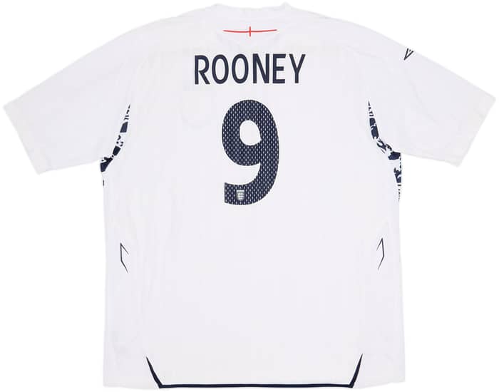 2007-09 England Home Shirt Rooney #9 (XXL)