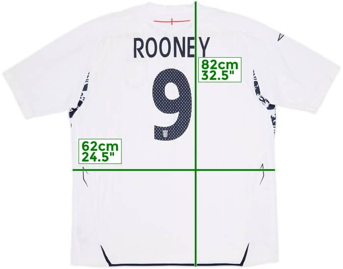2007-09 England Home Shirt Rooney #9 (XXL)