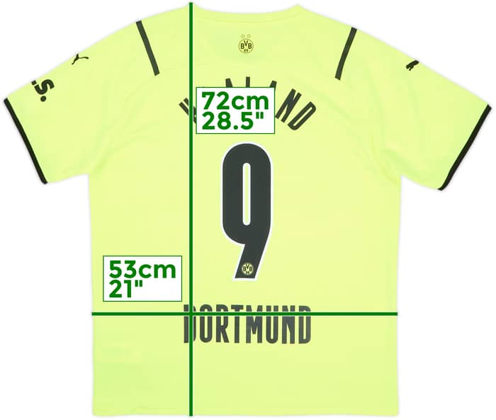 2021-22 Borussia Dortmund European Home Shirt Haaland #9 - 8/10 - (L)