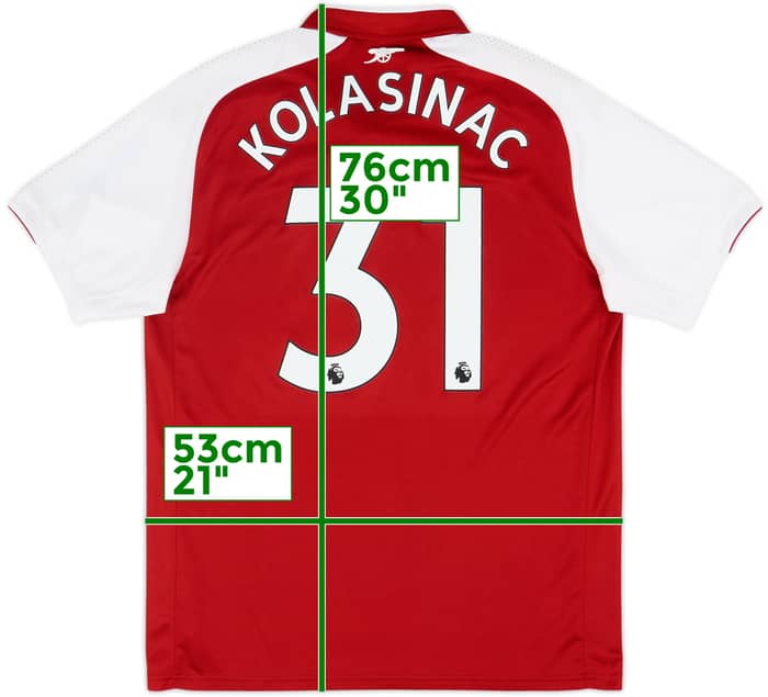 2017-18 Arsenal Home Shirt Kolasinac #31 - 9/10 - (L)