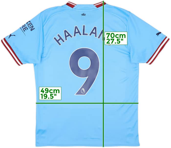 2022-23 Manchester City Home Shirt Haaland #9 - 7/10 - (M)