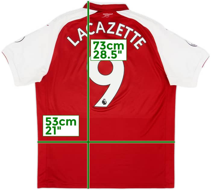 2017-18 Arsenal Home Shirt Lacazette #9 - 7/10 - (L)