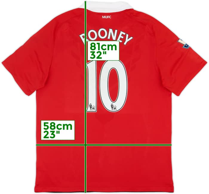 2010-11 Manchester United Home Shirt Rooney #10 - 6/10 - (XL)