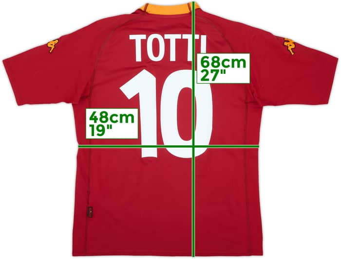 Camiseta de local de la Roma 2000-01 Totti #10 - 6/10 - (XL)