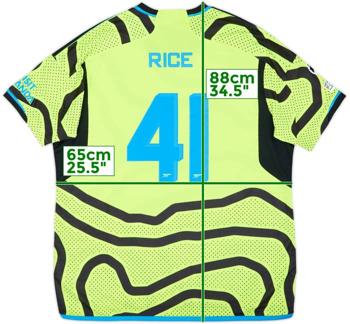 2023-24 Arsenal Authentic Away Shirt Rice #41 - 10/10 - (XXL)