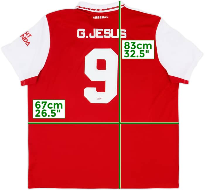 2022-23 Arsenal Home Shirt G.Jesus #9 - 10/10 - (XXL)