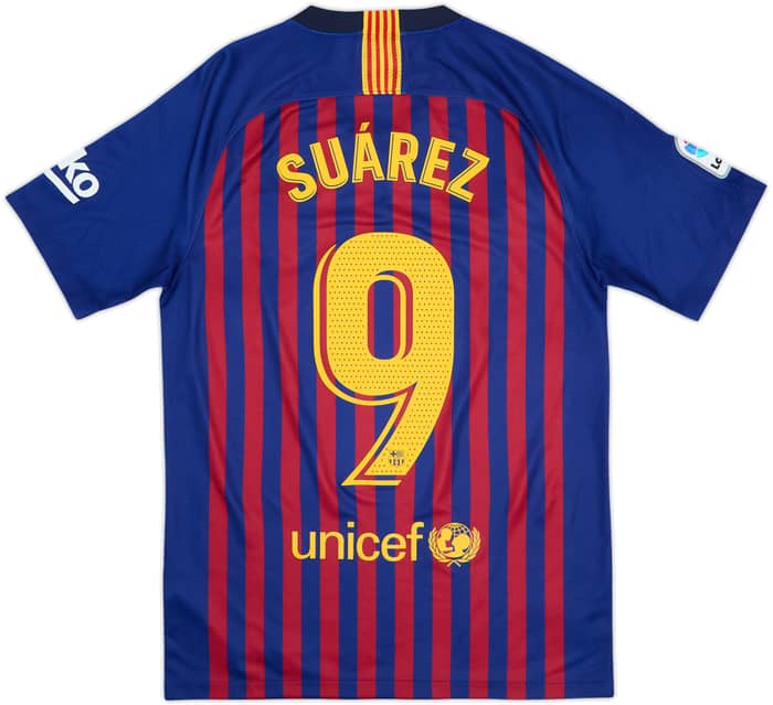 2018-19 Barcelona Home Shirt Suarez #9 - 8/10 - (S)