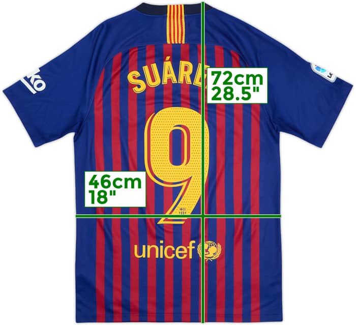 2018-19 Barcelona Home Shirt Suarez #9 - 8/10 - (S)
