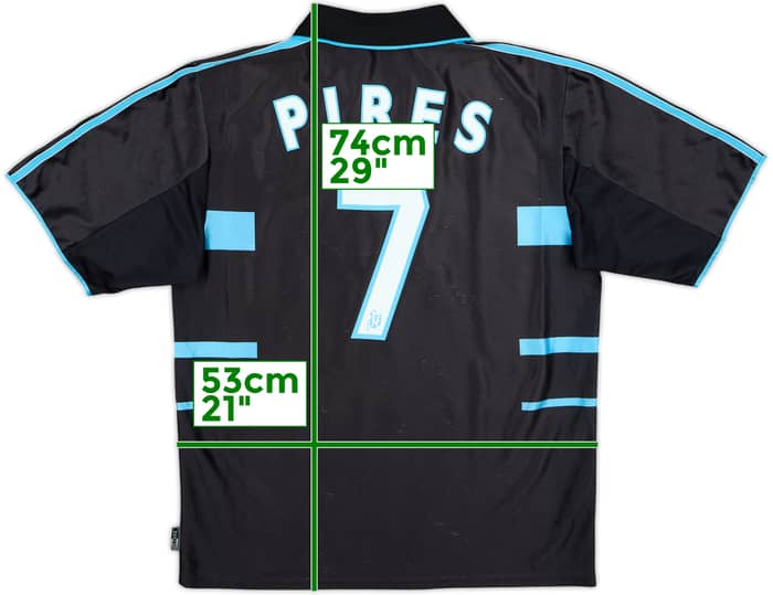 1999-00 Olympique Marseille Third Shirt Pires #7 - 8/10 - (M)
