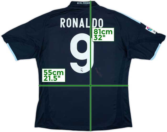 Camiseta de visitante del Real Madrid 2009-10 Ronaldo #9 - 6/10 - (XXL)