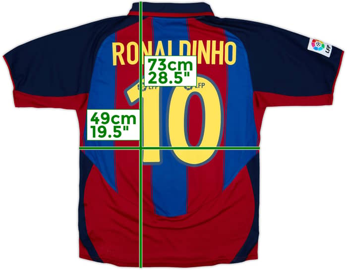 2003-04 Barcelona Home Shirt Ronaldinho #10 - 8/10 - (M)
