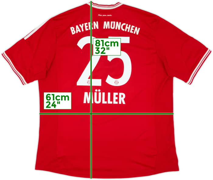 2013-14 Bayern Munich Home Shirt Muller #25 - 6/10 - (XXL)