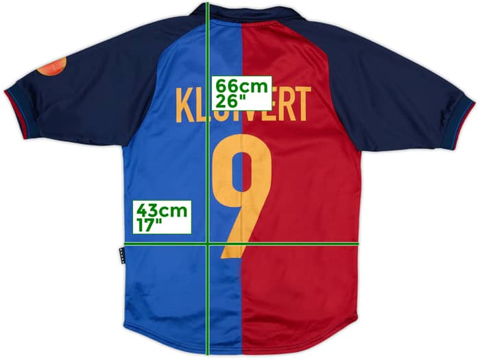 1999-00 Barcelona Centenary Home Shirt Kluivert #9 - 7/10 - (13-14 Years)