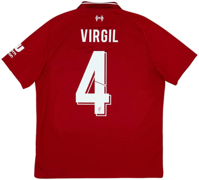 2018-19 Liverpool Home Shirt Virgil #4 - 8/10 - (M)