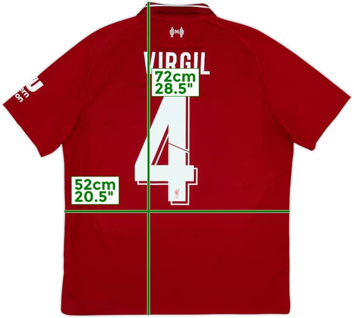 2018-19 Liverpool Home Shirt Virgil #4 - 8/10 - (M)