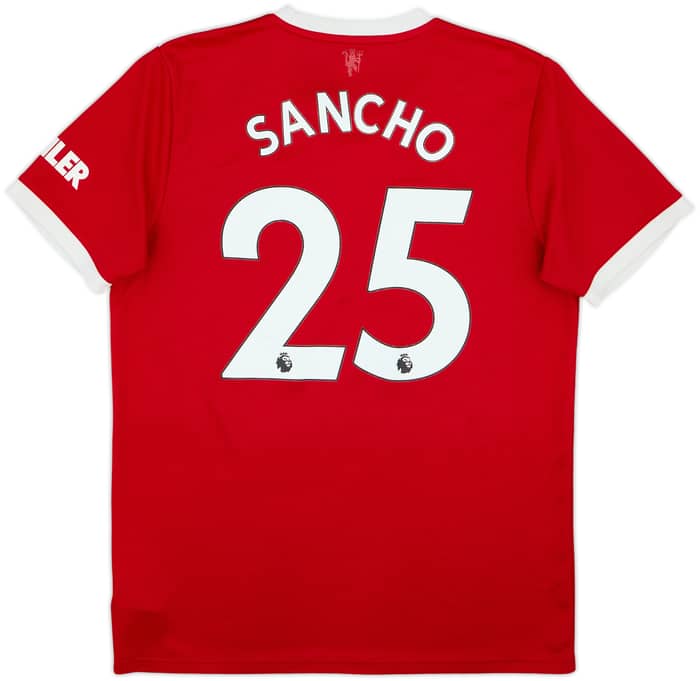 2021-22 Manchester United Home Shirt Sancho #25 - 7/10 - (L)