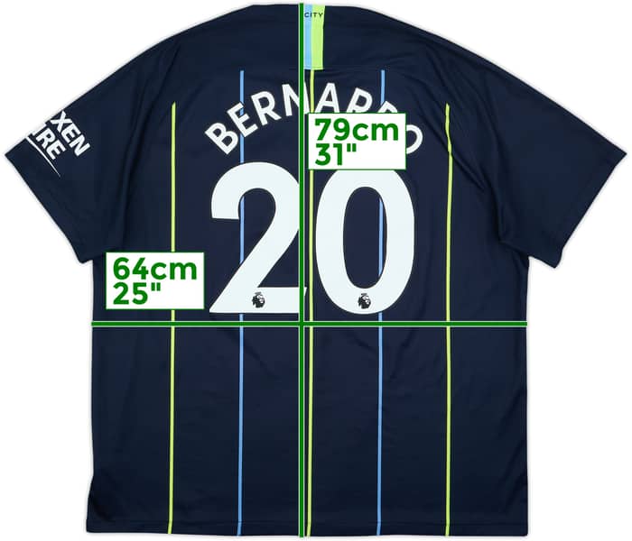 2018-19 Manchester City Away Shirt Bernardo #20 - 6/10 - (XXL)