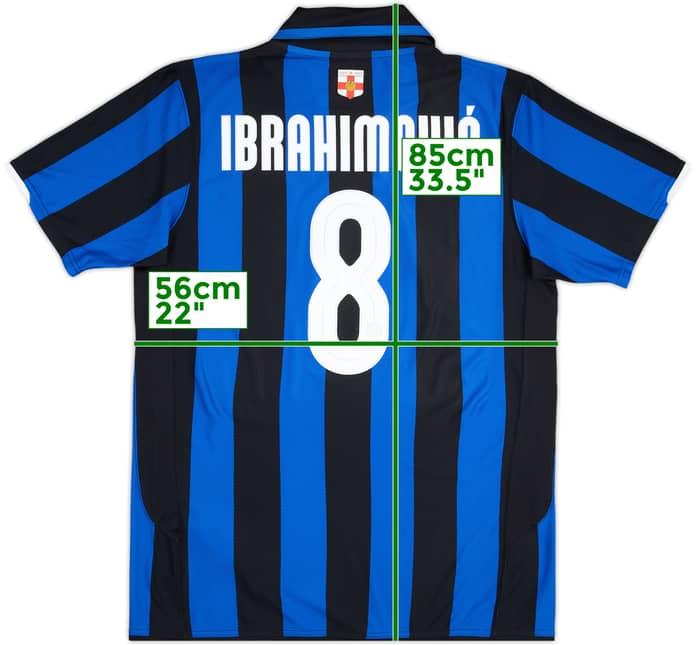 2007-08 Inter Milan Centenary Home Shirt Ibrahimovic #8 - 8/10 - (L)