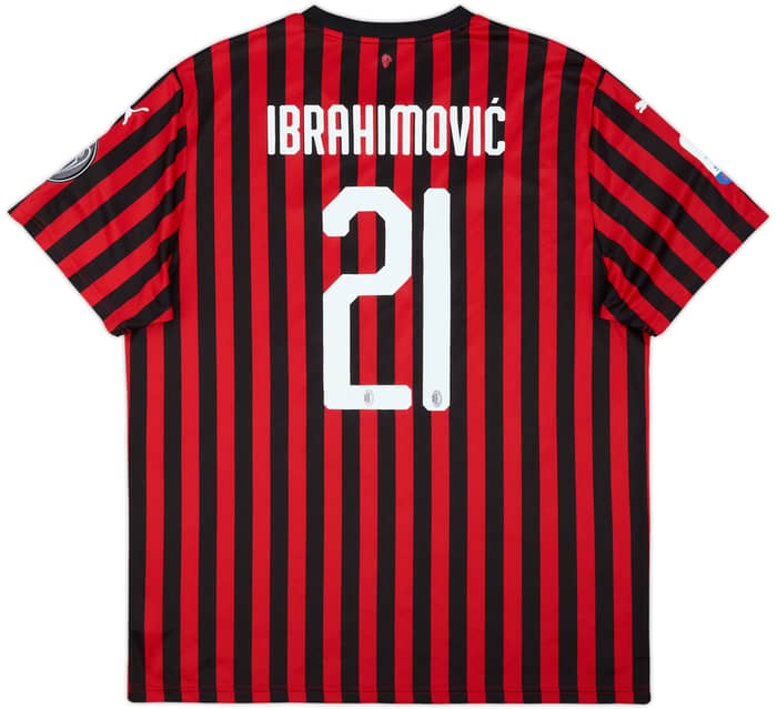 2019-20 AC Milan Home Shirt Ibrahimovic #21 - 4/10 - (XL)