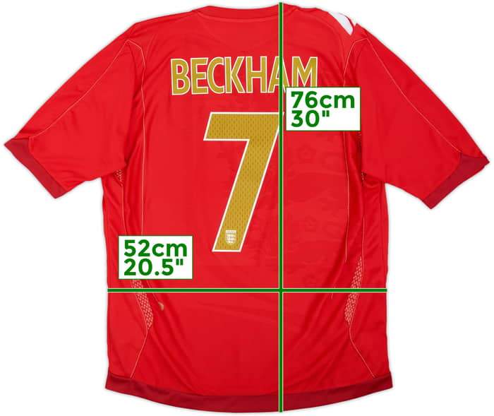 2006-08 England Away Shirt Beckham #7 - 5/10 - (M)