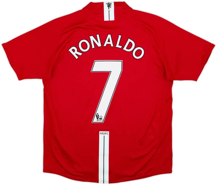 2007-09 Manchester United Home Shirt Ronaldo #7 - 9/10 - (L)