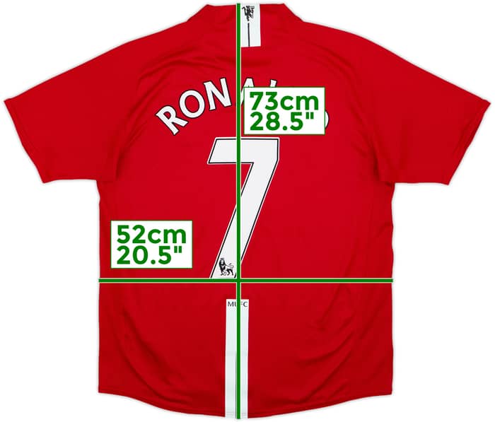 2007-09 Manchester United Home Shirt Ronaldo #7 - 9/10 - (L)