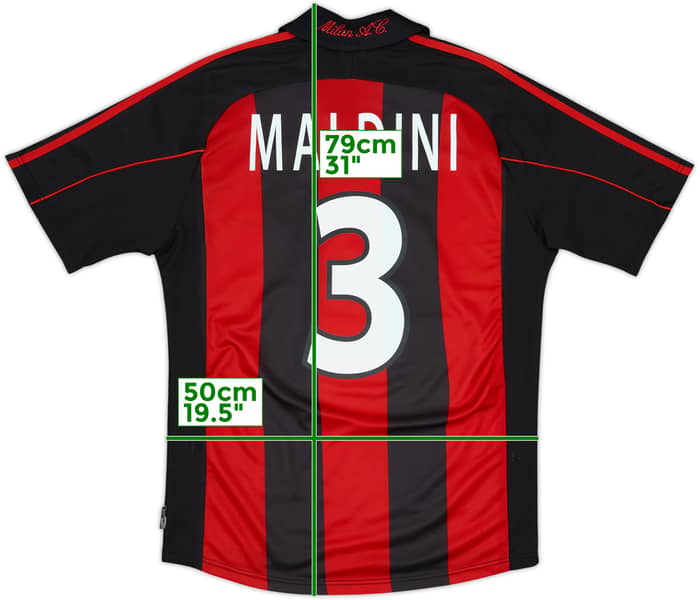 2000-02 AC Milan Home Shirt Maldini #3 - 8/10 - (S)