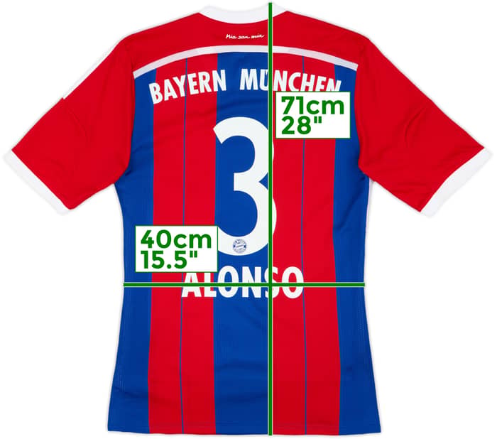 2014-15 Bayern Munich Home Shirt Alonso #3 - 7/10 - (S)