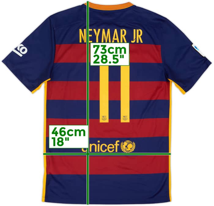 2015-16 Barcelona Home Shirt Neymar Jr #11 - 8/10 - (S)