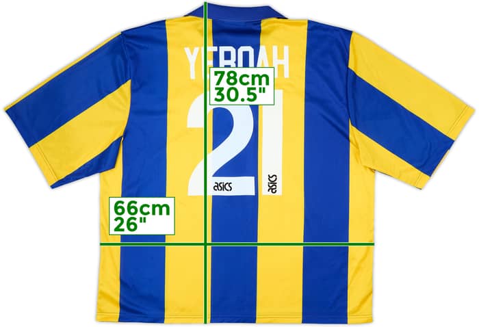 1993-95 Leeds United Away Shirt Yeboah #21 - 8/10 - (XXL)